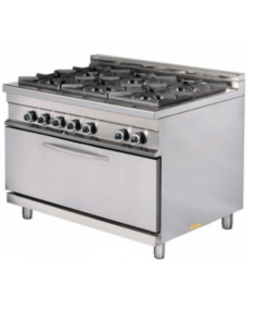 Cocina gas horno de 6 fuegos.