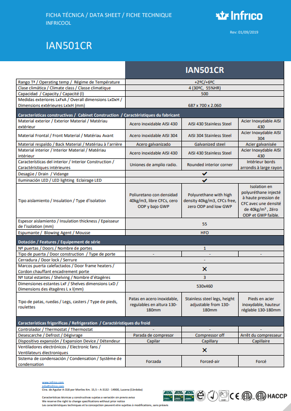 Armario de refrigeración con puerta de cristal, 1 puerta. - Imagen 5