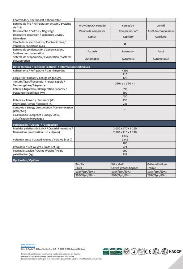 Mesa de refrigeración y congelación de 2m y 3 puertas. - Imagen 4