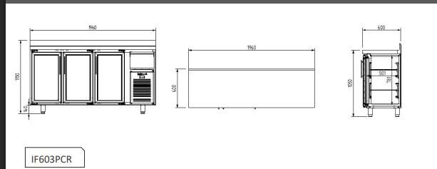 Mesa de refrigeración y congelación de 2m y 3 puertas. - Imagen 5