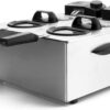 Freidora con termostato de temperatura regulable, termostato de seguridad con rearme manual y mango termo resistente,