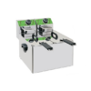 Freidora con termostato de seguridad, rearme manual e interruptor de seguridad.