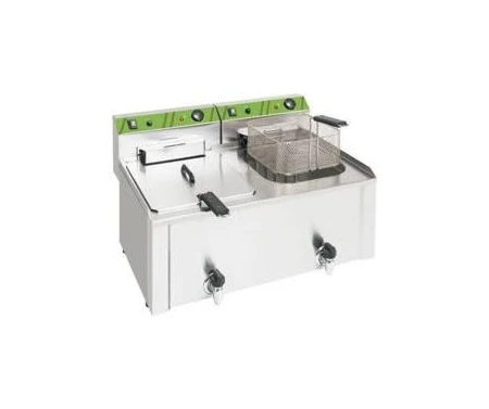 Freidora eléctrica con grifo "Eco" acero inoxidable.